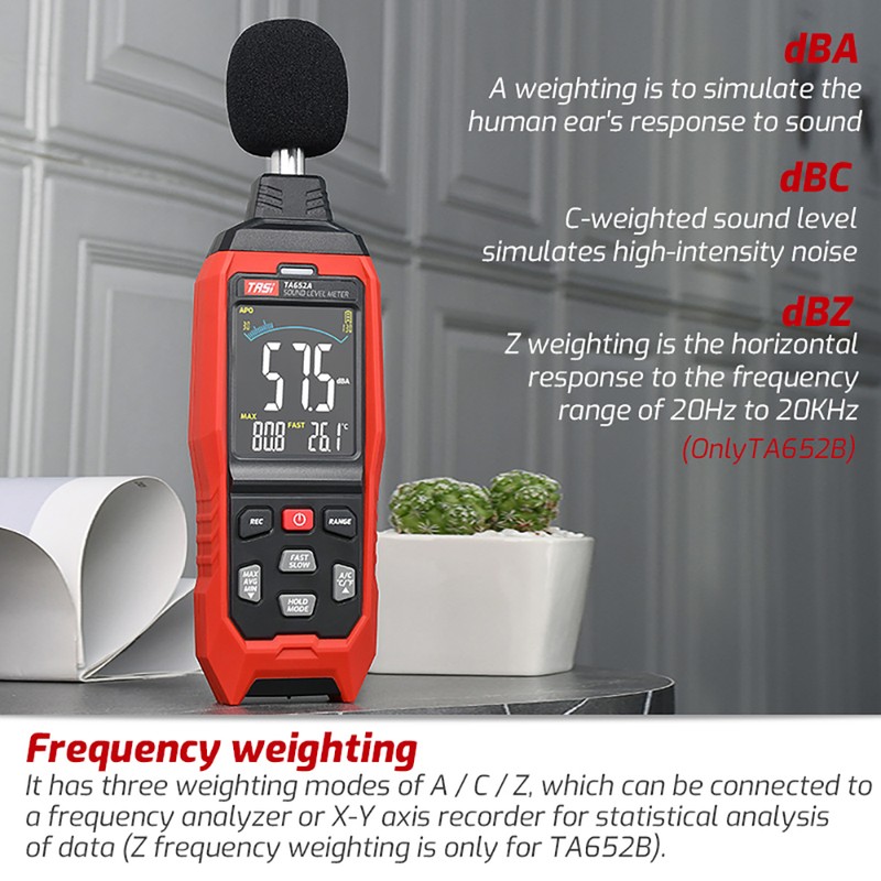 TASI TA652A 30~130dB Noise Decibel Noise Tester A/C Weighting Industry