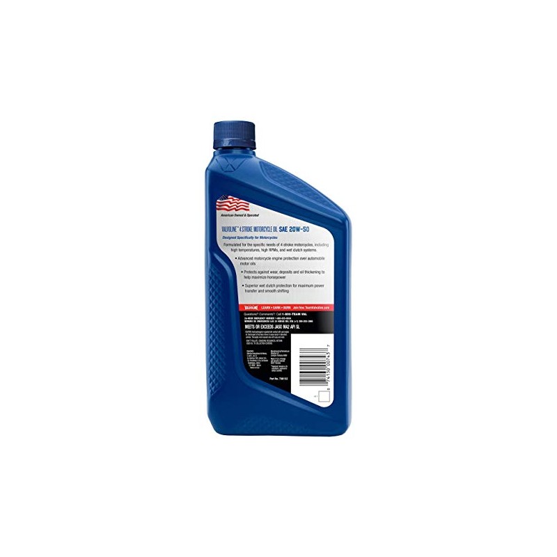 Valvoline 4-Stroke Motorcycle SAE 20W-50 Motor Oil 1 QT, Case