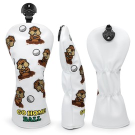 Golf Club Headcover Kawaii Prairie Dog Overflow Leather Driver Fairway Wood Utility Hybrid Wood Cover Headcover with Number Tag (for FR)