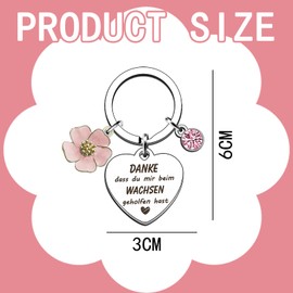 JCUGSBS Pack of 2 Thank You Keyrings, Teacher Gift, Stainless Steel Key Ring with Thank You That You Helped Me Washsen, Teacher Gift for Teachers, Farewell Gift for Teachers, silver