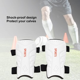 Espinilleras de Fútbol para Niños, Espinilleras Deportivas de Fútbol, ​​protectoras para Piernas, Almohadillas de Entrenamiento para Juegos de Fútbol, ​​correr, Correr, Fitness(18*9*5cm-blanco)