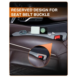 iVaristle Leather Car Seat Gap Filler 2 Packs, Seat Crevice Blocker Between Seat and Center Console for Car Truck SUV, Stop Things from Dropping, Universal Car Essentials Interior Accessories Grey