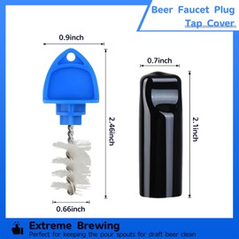 Cirwurie Draft Beer Tap Plug Brush 32PACK Beer Faucet Cap Plug Keg Taps Beer Tap Plugs Cleaning Rubber Stopper Plug Tap Soother Sanitary Covers