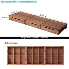 unununu Wooden Platform Step Stool for Adults&Senior,Standing Aids & Supports,Stair Assist Indoor&Outdoor,Heavy Duty Sturdy Solid Wood Bedside Foot Stepper,for Handicap,Elderly,High Beds(47.5"W)