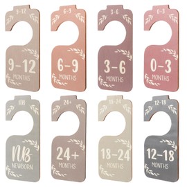 Baby Wardrobe Dividers 8 Pcs Baby Clothes Dividers Double-Sided Cute Closet Size Dividers Colorful Wooden Closet Divider Size Classification Clothing Sorting Children Decoration for Clothing Organizer