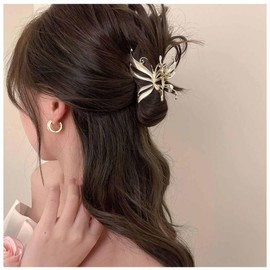 Aneneiceera Vintage Hohle Schmetterling Haarspange Krallen Metall Haar Kralle Barrette Gold Große Haarhalter Clips Minimalistische Kiefer Haar Klammer Nicht Rutschen Haar Fangen Dekorative Haar-