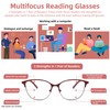 FEIVSN Cat Eye Progressive Multifocus Reading Glasses for Women No
