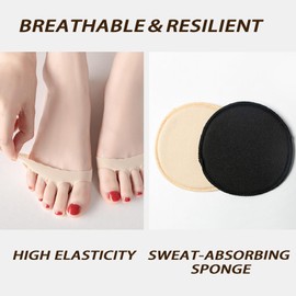 2 Pairs Metatarsal Pads for Women & Men, Breathable Honeycomb Fabric Soft Forefoot Pads, Reusable Soft Ball of Foot Cushions Forefoot Pads All Shoe Types Improves Pressure Distribution to Cushion Pain