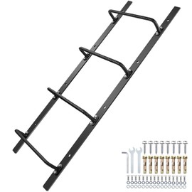 Zwinz 4-Rung Window Well Ladder Straight, Heavy Duty Steel Fire Escape Ladder, Powder-Coated Basement Egress Wall Mounted Ladder 45.2" Lx17.9 W, Black