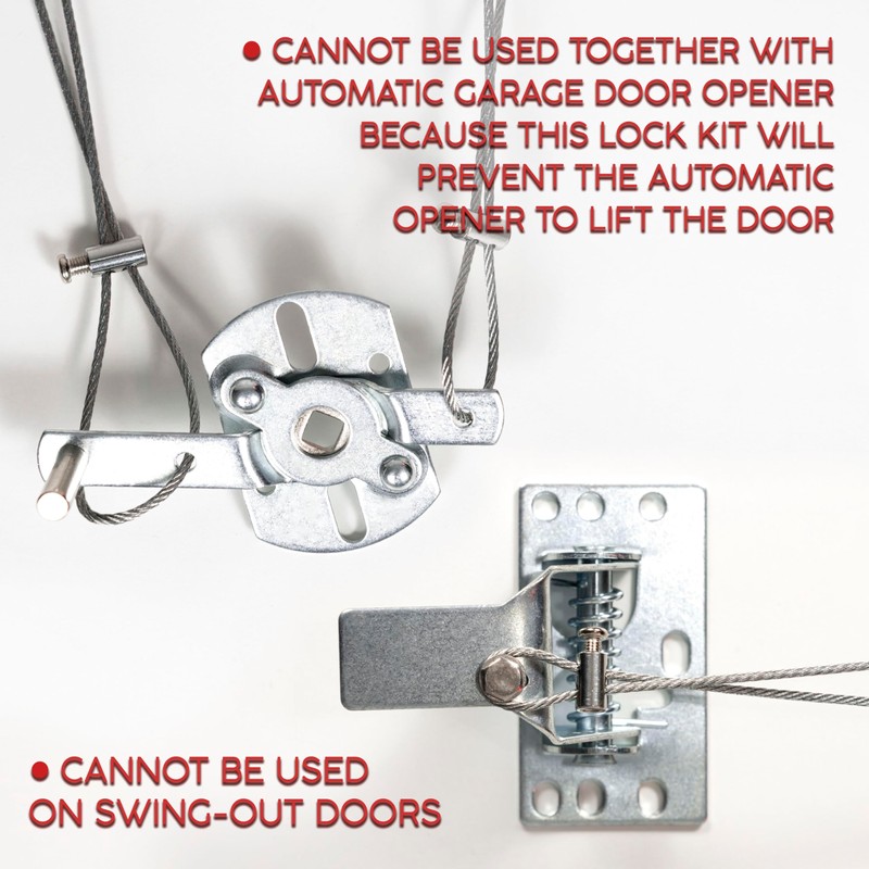 Garage Door Lock Kit, Complete Set with Spring Latch and