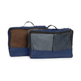 Covermates Packing Cube Set - Premium Polyester - Dual Zipper Pulls - Carrying Handle - Front Mesh Window - Travel Organization, Blue