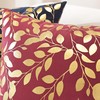 TAOSON 2Pcs Wine Red Velvet Throw Pillow Covers,Gold Bronzing Leaves,18x18