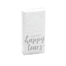 in due Handkerchiefs Tears of Joy 10 x 10 Pieces 'For Your Happy Tears' Silver for Wedding/Wedding