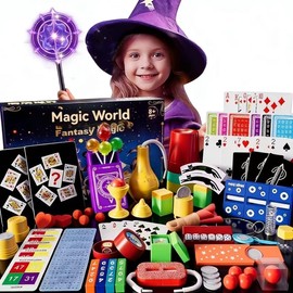 Magic Kit: 80+ Magic Tricks for Kids to Perform with Step-by-Step Video, Instructions for Each Trick Provided by a Professional Magician, Toys for Boys and Girls