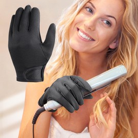 Generic Professional Heat Resistant Hair Styling Gloves - Black, Unisex Adults, Hairdressers & Home Users