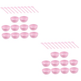 TEHAUX 2sets Crystal Mud Mixing Bowl Kit Plastic Bowls Spoons Non-Toxic Easy to Mix Great for Kids 10pcs*2