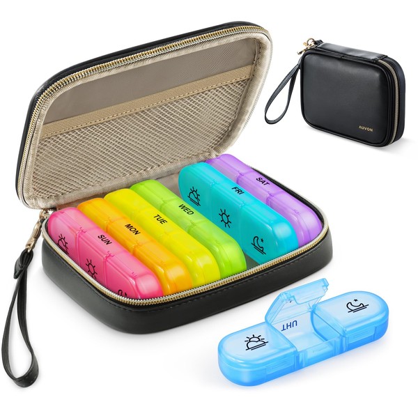 AUVON Weekly Pill Organizer 3 Times a Day, Large Pill