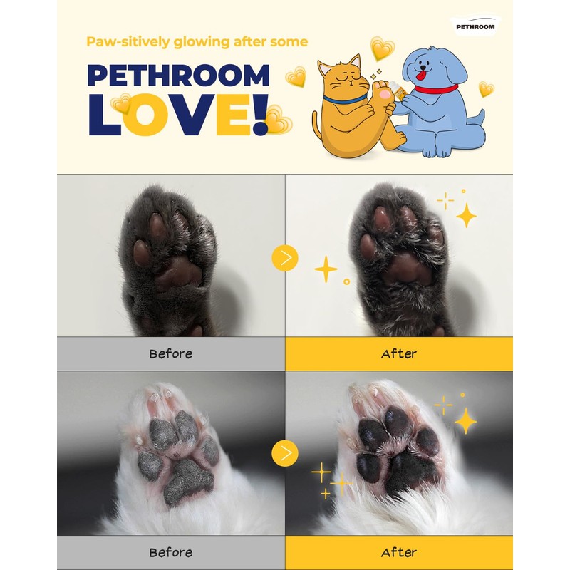 [PETHROOM] Roll-on Paw Balm for Cats & Dogs | Lick-Safe,