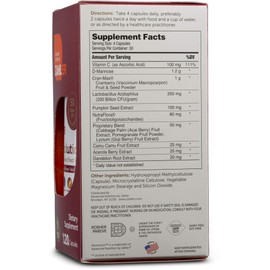 Zahlers UTI Revolution, Urinary Tract and Bladder Health, Cranberry Concentrate Pills Fortified with D-Mannose and Probiotics, Certified Kosher,120 Capsules