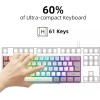 Snpurdiri 60% Wired Gaming Keyboard, RGB Backlit Mini Keyboard (Grey-White)