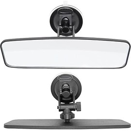 Mirror with suction cup, BANGPEIWQT Auto Parts -Universal Thickened Anti-glare HD Car Interior Rear View Mirror, black，anti-glare to reduce blind spots, for boats, cars, trucks