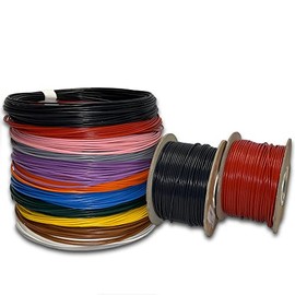 MKGT 12V 24V Single Core Automotive 1.0mm² 2.0mm² Stranded Copper Cable Thin Wall Wire 16.5/25 Amps (BLACK 2.0mm², 10M Coil)