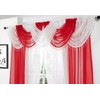 Supplied by Maple Textiles Red Voile Curtain Swag with Crystal