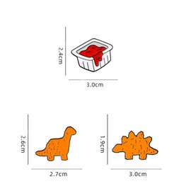 3PCS Funny Enamel Pins Set for Women Dinosaur Chicken Nugget Enamel Pin Elegant Unique Novelty Animals Lapel Brooch Jewelry for Backpack Hat Bag Accessories (yellow)