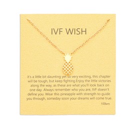 VZBarn IVF Infertility Mom Pineapple Necklace Jewelry Encouragement Gift for Women Gold