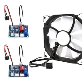 ECSiNG 2PCS PWM Fan Thermostat Fan Speed Controller PWM Fan Temperature Control Speed Regulator Fan Thermostat Module Fan Automatic Temperature Control Regulator 12V 9A NTC 50K