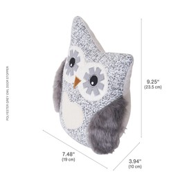 Elements Plush Weighted Fabric Owl Door Stopper, 7.48x3.94x9.25 Inch