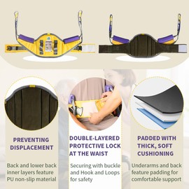 EZ Assistive Sit to Stand Lift Patient Aid Padded Sling and Stand Assist with Back Support,Patient Lift Sling Works with Most Mobility Aids & Equipment (Large-Yellow)
