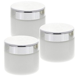 White Glass Jar 100ml Kosmetex White Glass Cosmetic Jar with Lid, Empty Glass Jar, Ointment Jar, Cream