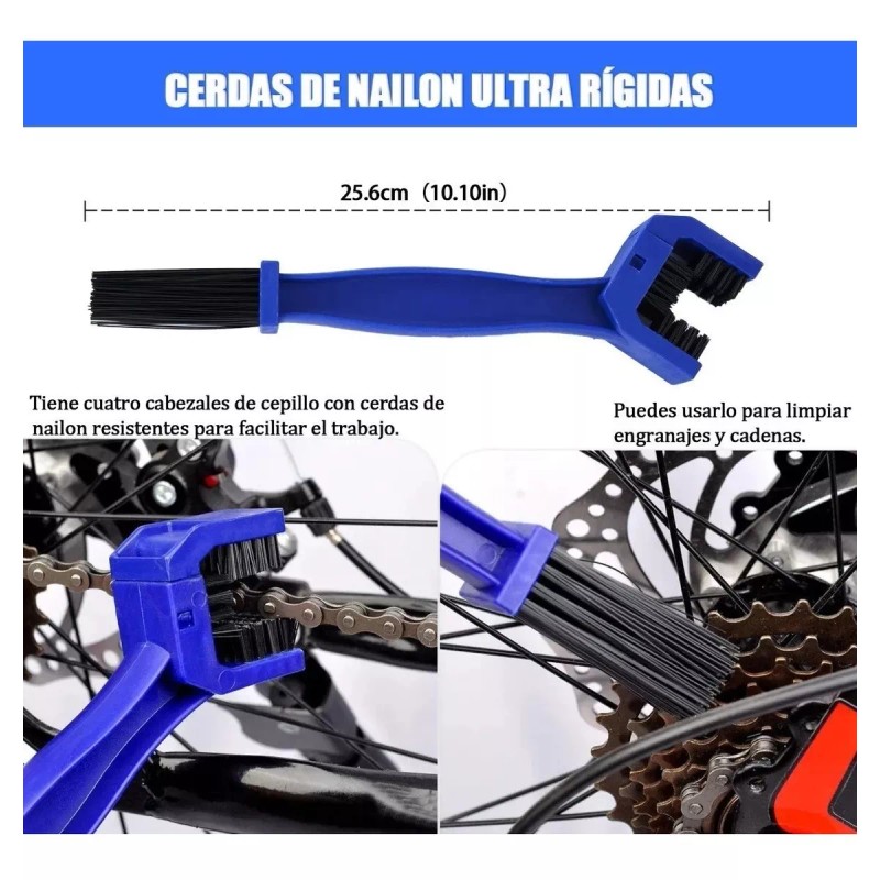 Dolores Kit De Cepillo Limpiador Cadena Para Bicicleta Moto Portátil