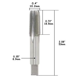 Kigauru 2Pcs NPT Tapered Pipe Thread Tap High Speed Steel 1/8"-27 Fully Ground Pipe Tap Set Accurate Threads for Assorted Plumbers Mechanics DIY Thread Cutting Tool