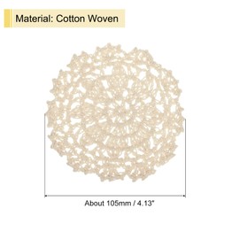 uxcell Fabric Coasters, 4pcs 4" - Cotton Woven Crochet Doilies, Lace Embroidery Cup Mat with Floral Pattern for Wedding Party Decoration (Beige)