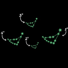 Capricorn Zodiac Constellation Star Map Glow in The Dark Sticker Decal for Phone Tablet Laptop Car Truck Window | 2" Sticker | Green