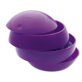 Spirella Kosmetikorganizer Bowl Beauty Aufbewahrungsbox für Make Up und Schmuck mit 3 Fächern 16x14cm Lila