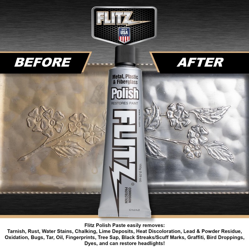 Flitz Multi-Purpose Metal Polish Paste - 5.29oz Tube of USA-Made