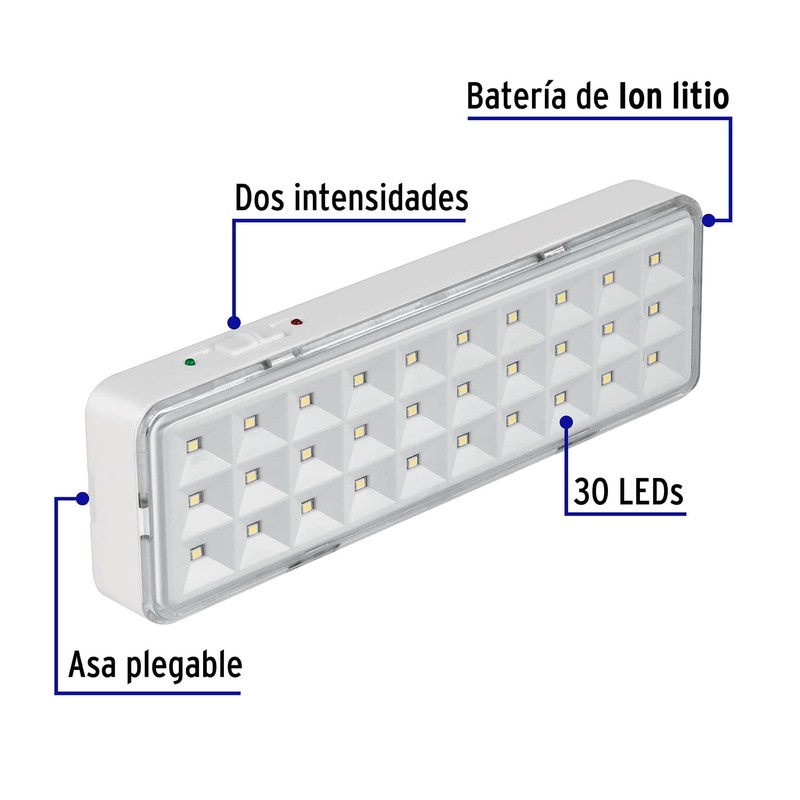 Volteck LAE-30, Lámpara de emergencia de 220 lúmenes recargable