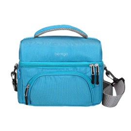 Bentgo® Deluxe Lunch Bag - Durable and Insulated Lunch Tote with Zippered Outer Pocket, Internal Mesh Pocket, Padded and Adjustable Straps, & 2-Way Zippers - Fits All Bentgo Lunch Boxes (Blue)