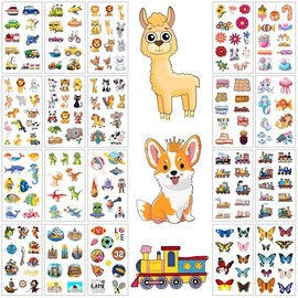 20 Sheets Temporary Tattoo fake tattoos Cute pattern stickers markers for Children Kids Toddlers Boys Girls