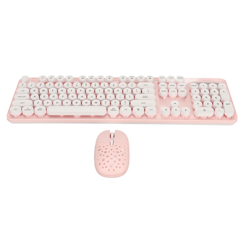 Wireless Keyboard and Mouse Combo Pure Color Retro 2.4G Wireless