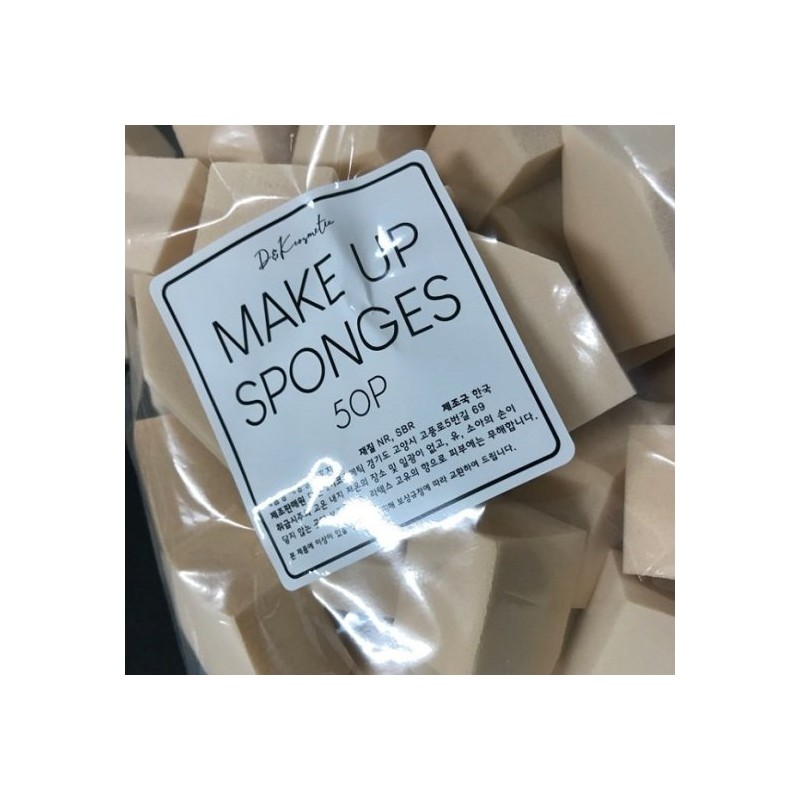 DNK Cosmetics Soft, Large Capacity Puff Sponge 50-Pack (House Skin
