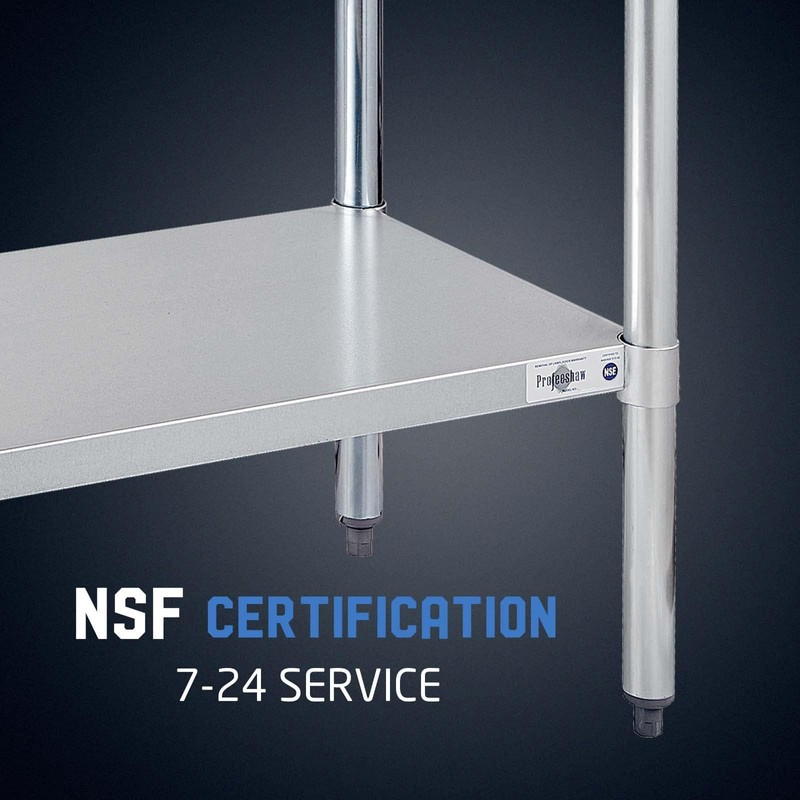Profeeshaw Stainless Steel Prep Table NSF Commercial Work Table with