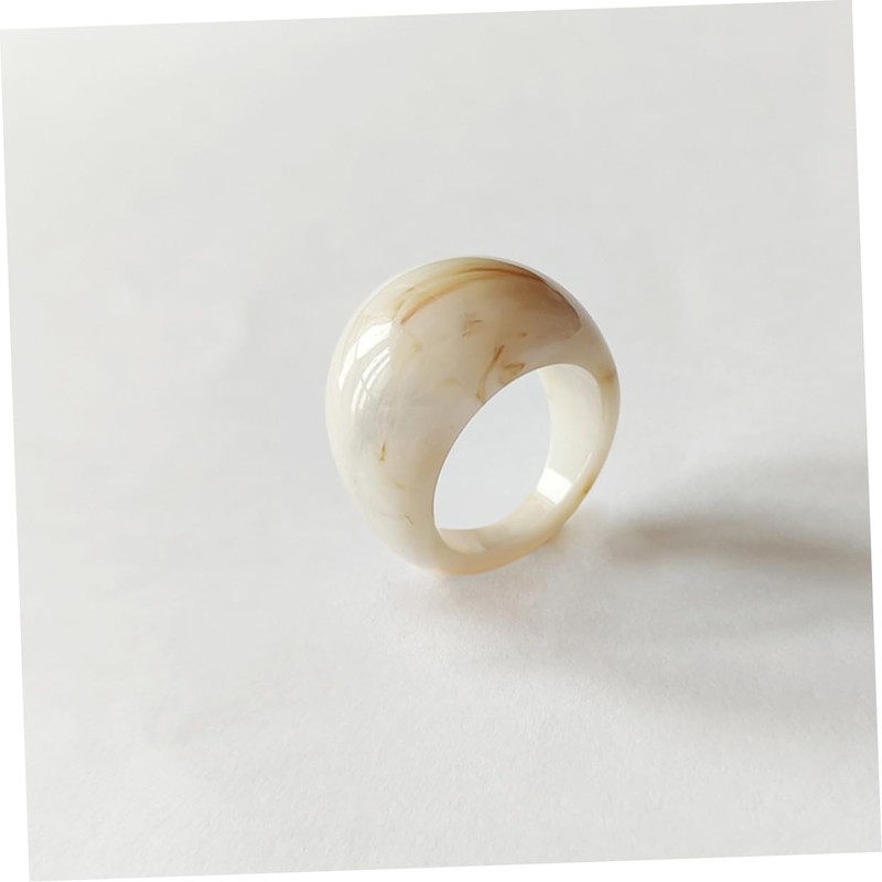 FOMIYES 9Pcs Resin Finger Ring Fashion Decor Unique Clear Rings