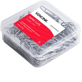 100 Pieces Silver Cute Paper Clips Medium, Smooth Stainless Steel Drop-Shaped Wire Paperclips for Office Supplies Wedding Women Girls Kids Students by VENCINK (1.3 inch/33 mm)