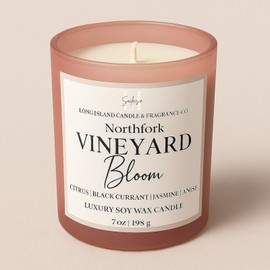SaiLeiSie Long Island Candle & Fragrance Co Northfork Vineyard Bloom Candle | Luxury 7oz Soy Wax  | Home Fragrance New