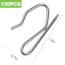 CeroDimo 120 PCS Metal Curtain Hooks for Drapes, Heavy Duty Drapery Pins and Pinch Pleat Curtain Hooks, Rustproof Drapery Hooks for Curtains, Windows/Doors/Showers