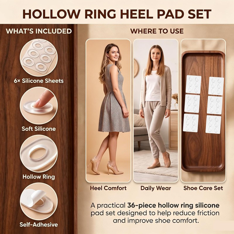 36PCS Clear Oval Gel Foot Corn Pads Cushions